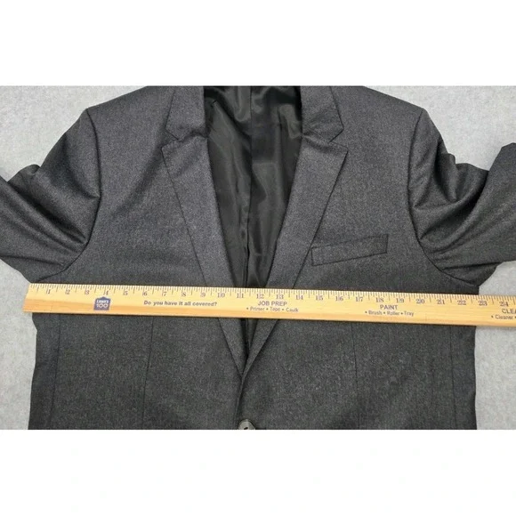 Hugo Boss Lanificio Tesse Bella Italy Dual Vent Gray‎ Blazer Super Jacket 44L